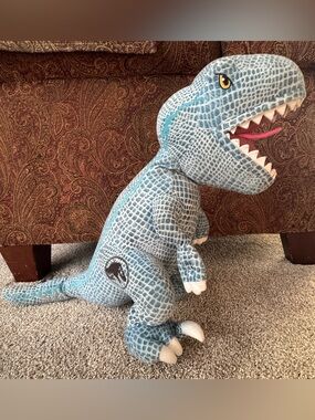 Universal Studios Jurassic World Blue T Rex Velociraptor Dinosaur Plush 18"